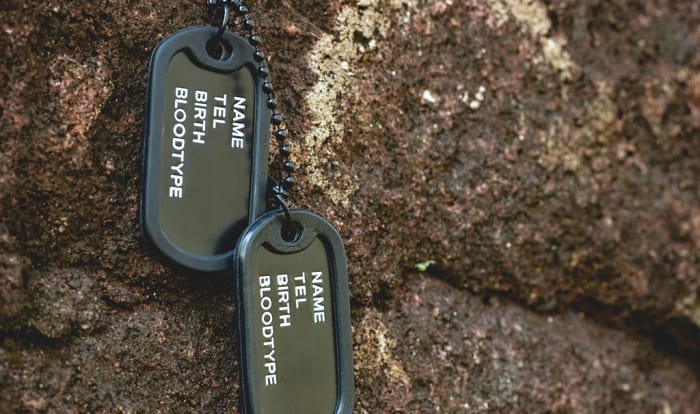 military dog tags format